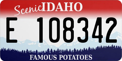 ID license plate E108342