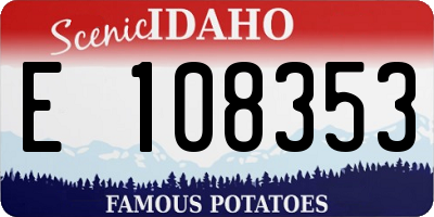 ID license plate E108353