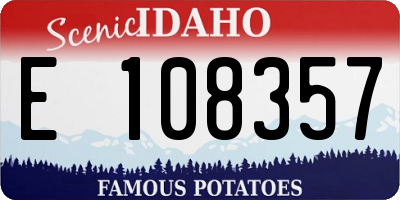 ID license plate E108357