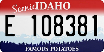 ID license plate E108381