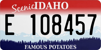 ID license plate E108457
