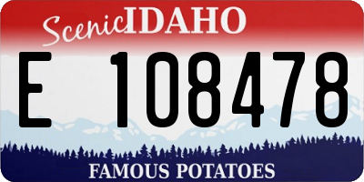 ID license plate E108478