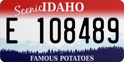 ID license plate E108489