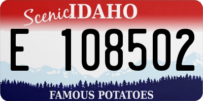 ID license plate E108502