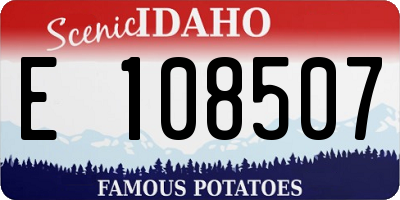 ID license plate E108507