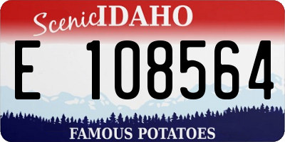 ID license plate E108564