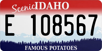 ID license plate E108567