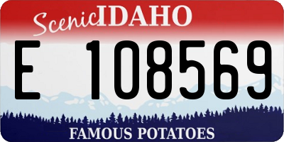 ID license plate E108569
