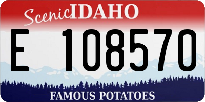 ID license plate E108570
