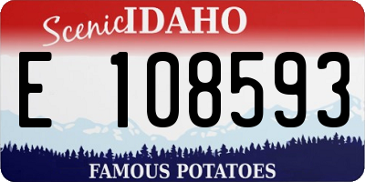 ID license plate E108593