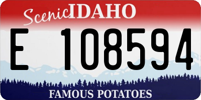 ID license plate E108594