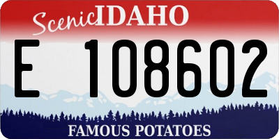 ID license plate E108602