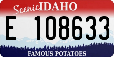 ID license plate E108633
