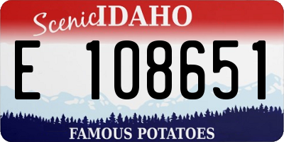 ID license plate E108651