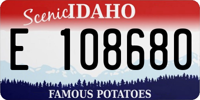 ID license plate E108680