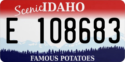 ID license plate E108683