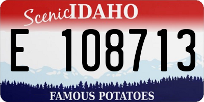 ID license plate E108713
