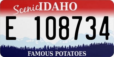 ID license plate E108734