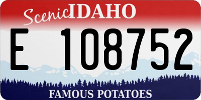 ID license plate E108752