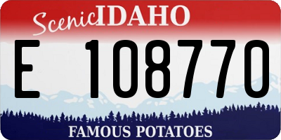 ID license plate E108770