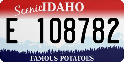 ID license plate E108782