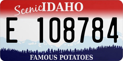 ID license plate E108784