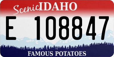 ID license plate E108847