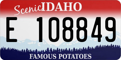 ID license plate E108849