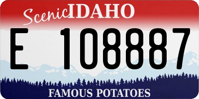ID license plate E108887