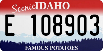 ID license plate E108903