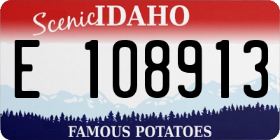 ID license plate E108913