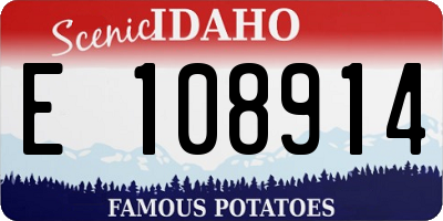 ID license plate E108914