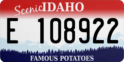 ID license plate E108922