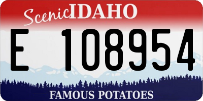 ID license plate E108954