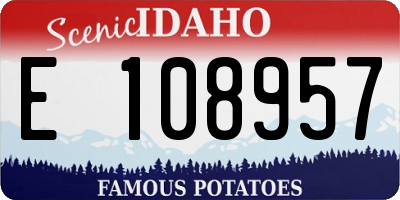 ID license plate E108957