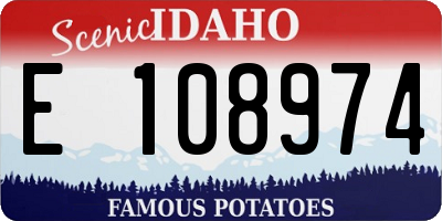 ID license plate E108974