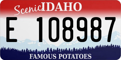 ID license plate E108987