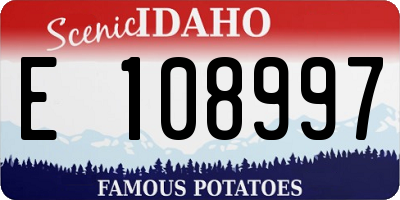 ID license plate E108997