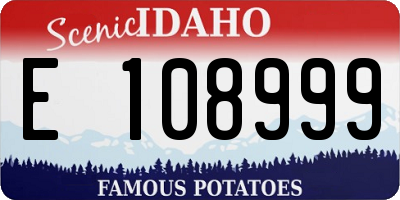 ID license plate E108999