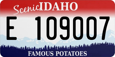 ID license plate E109007