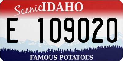 ID license plate E109020
