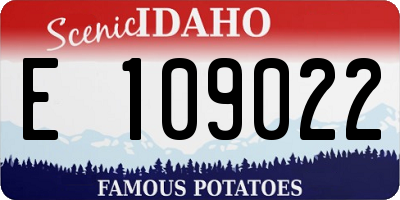 ID license plate E109022