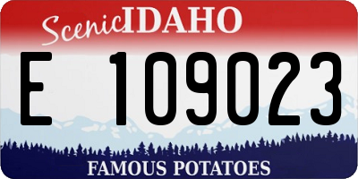 ID license plate E109023