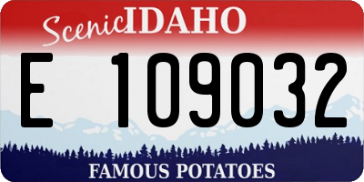 ID license plate E109032