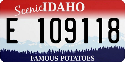 ID license plate E109118