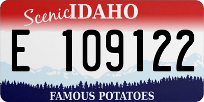 ID license plate E109122