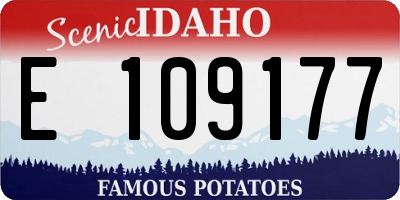 ID license plate E109177