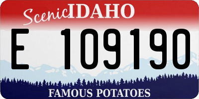 ID license plate E109190