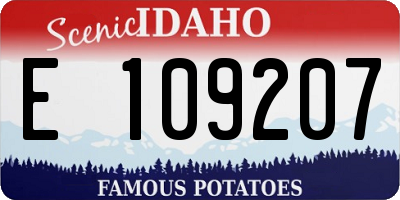 ID license plate E109207