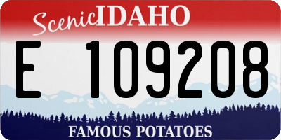 ID license plate E109208